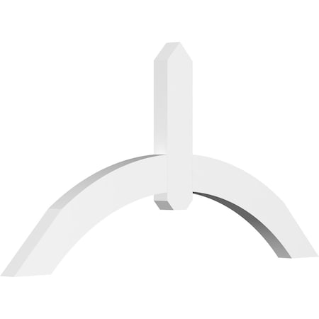 Ekena Millwork Archdale Architectural Grade PVC Gable Bracket, 48"W x 24"H x 2"D x 4"F, 12/12 Pitch GBP048X24X0204ARC00